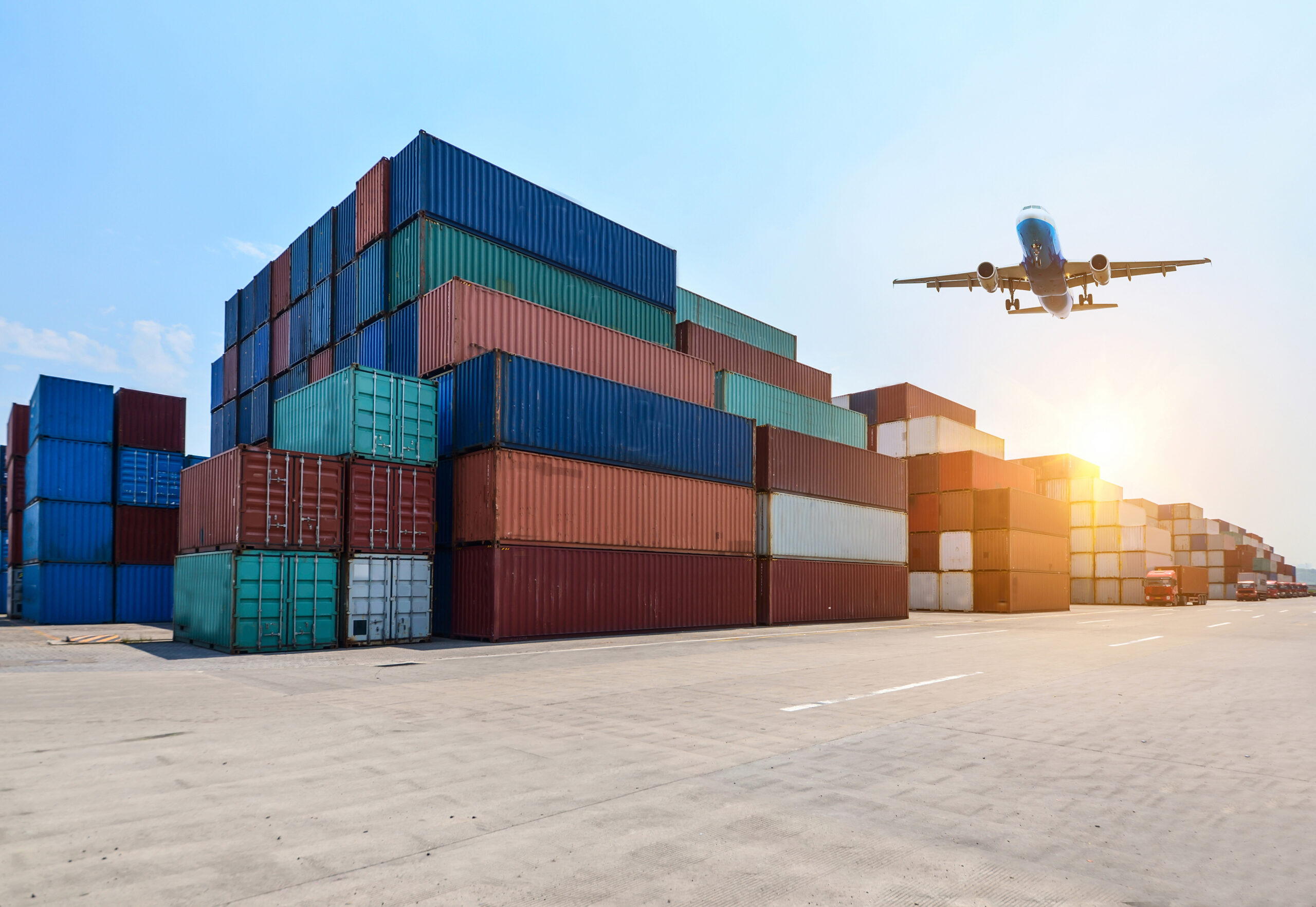 Industrial port and container yard Industrial port and container yard